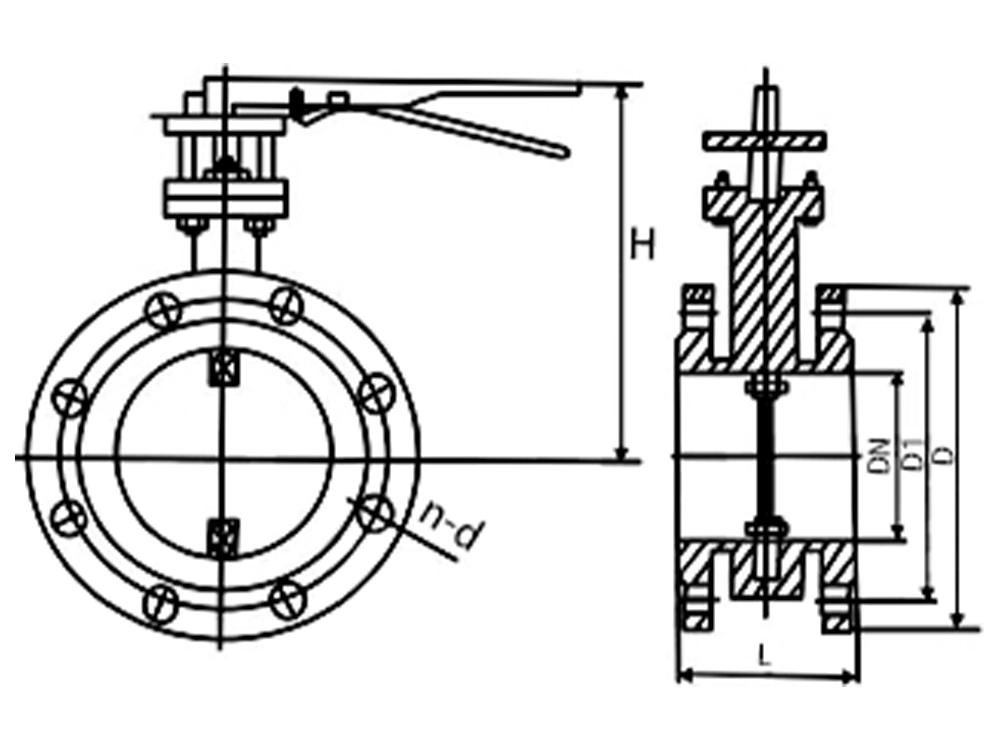 铸钢法兰通风蝶阀 D41W-1C（images 2）