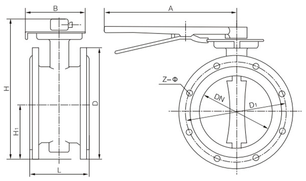 球墨铸铁手柄法兰蝶阀 D41X-16Q（images 2）