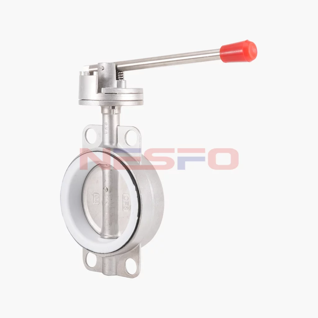 304不锈钢压杆式对夹四氟蝶阀 D71F-10P