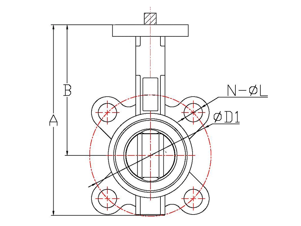 304不锈钢压杆式对夹四氟蝶阀 D71F-10P(images 2)