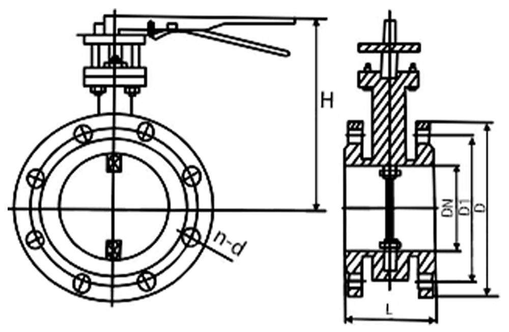 铸钢涡轮法兰通风蝶阀 D341W-1C(images 2)