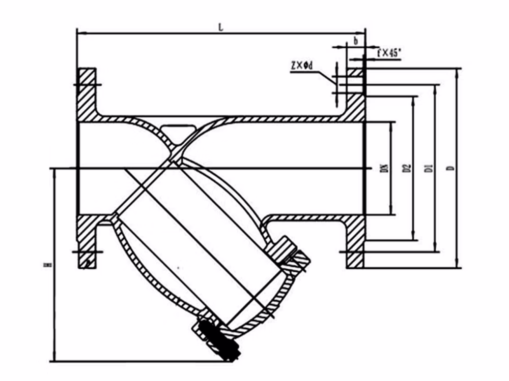 黄铜法兰Y型过滤器 GL41W-16T