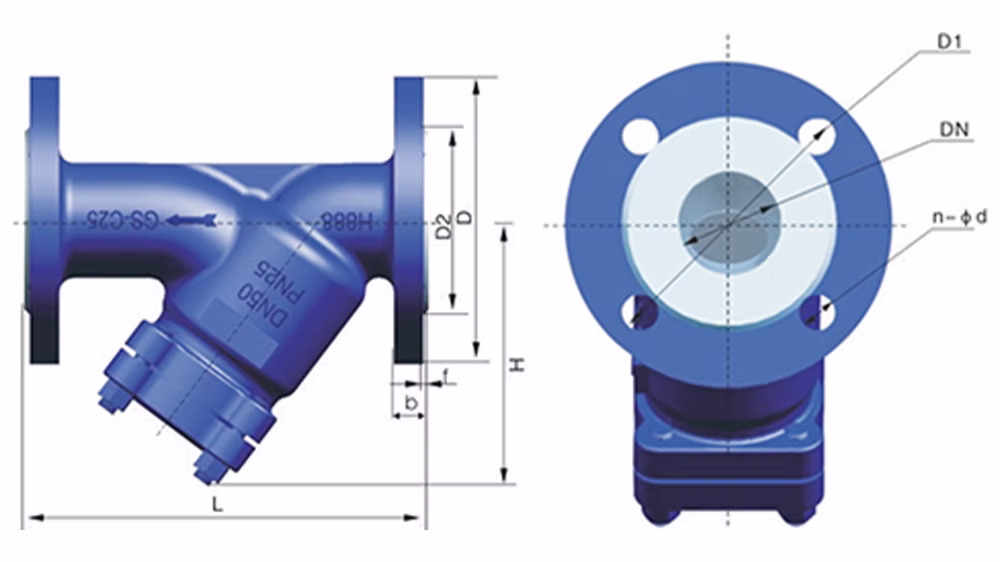 铸钢德标Y型过滤器 YG45H-16C